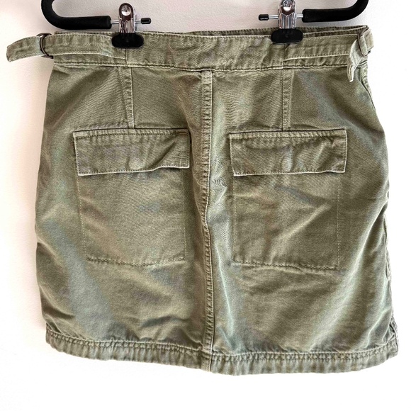 Free People Utility Cargo Mini Skirt | Women’s 12 | Olive Workwear Boho - Picture 2 of 8
